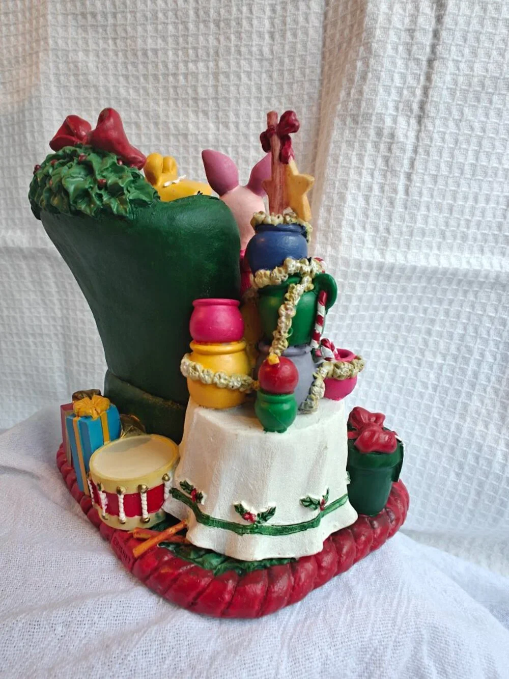 Vintage 1996 Disney Santa's Best Winnie the Pooh Piglet Stocking Hanger Holder